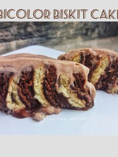 Foto resep 🍰Bicolor Biskit Cake🍰