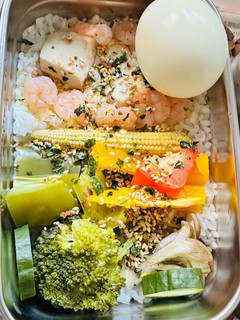 雞胸肉蝦仁便當|#電鍋 #健康餐盒 的食譜成品照片