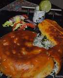 Persian herbed rice with fish (Sabzi polow mahi) for Iranian new year (Nowruz)