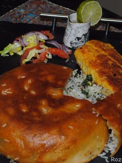 A picture of Persian herbed rice with fish (Sabzi polow mahi) for Iranian new year (Nowruz).