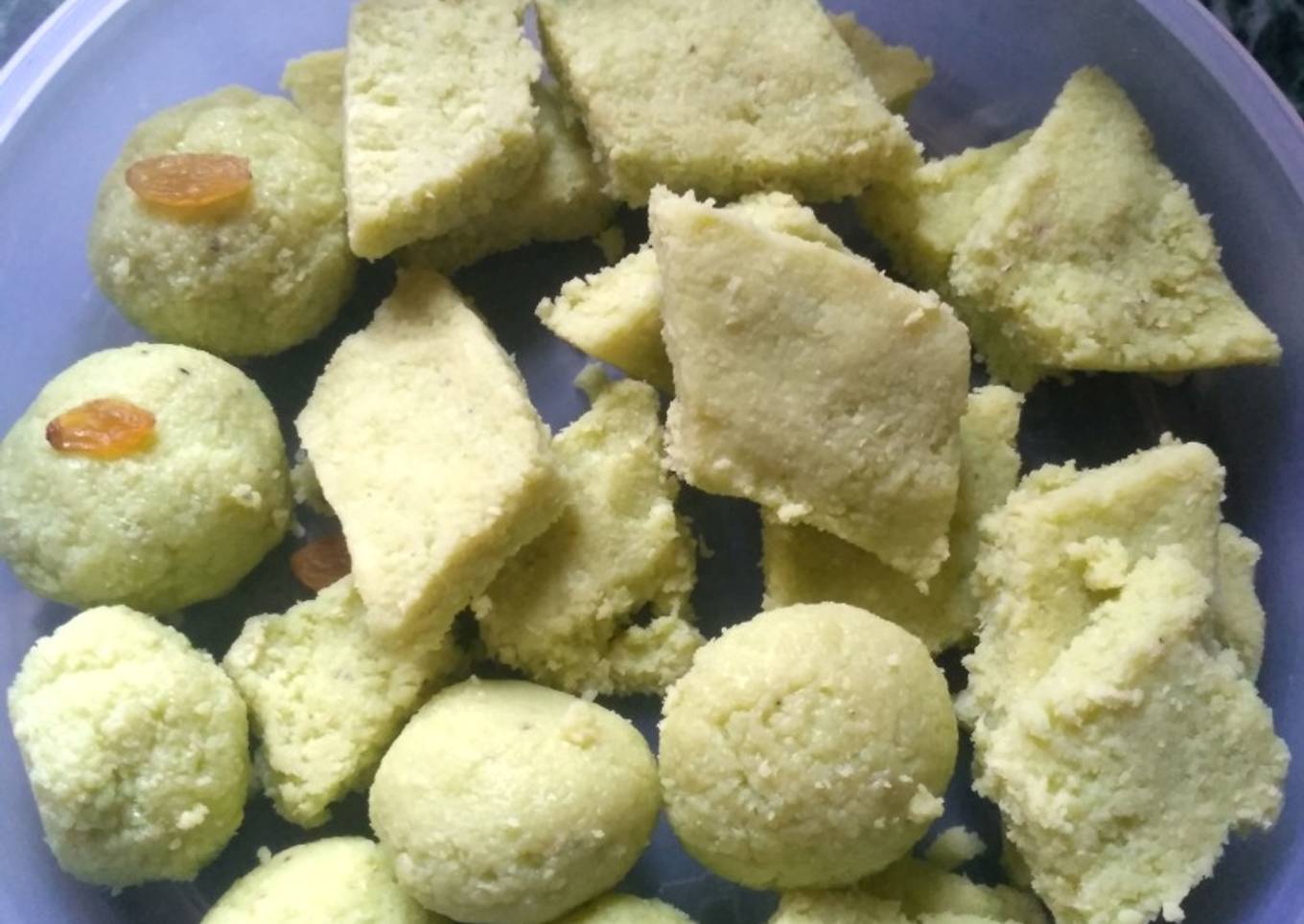 Milk powder or coconut powder Ladoo and Burfi