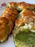 Calabacines rellenos de merluza