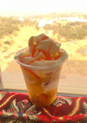صورة لوصفة فخفخينا الفواكه والآيسكريم🍧