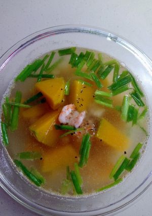 Hình của món Canh bí đỏ nấu tôm.