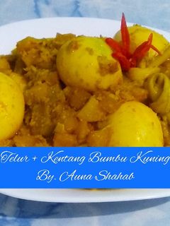 Foto resep Telur + Kentang Bumbu Kuning