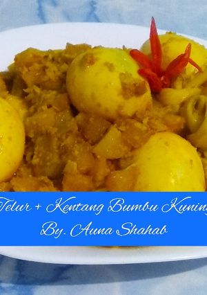 Foto resep Telur + Kentang Bumbu Kuning