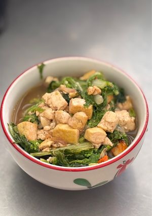Foto resep Tumis sawi putih dan tahu