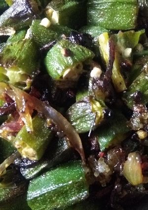 A picture of Lady's finger stir fry.