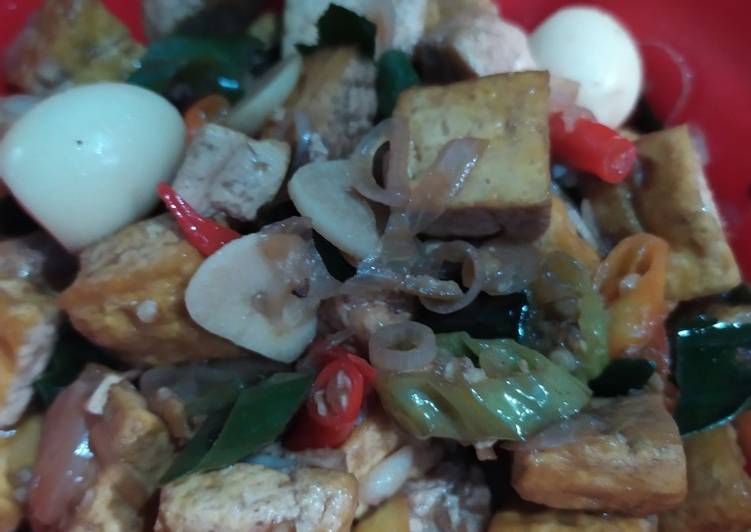 Resep Tahu + Telur Puyuh Kecap Pedas, Enak Banget