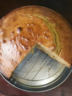 A picture of Banana-Caramel-Vanilla Cake #4wkschallenge#wheatflourrecipe#.