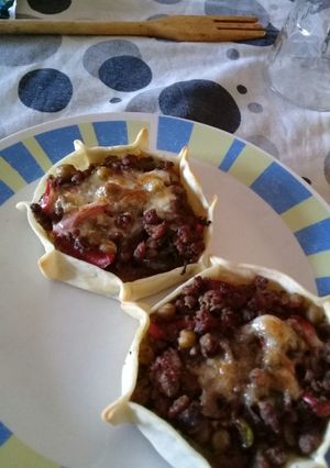 Una foto de Canastitas de carne molida y verduras
