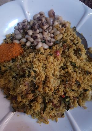 A picture of Dambun shinkafa with beans.