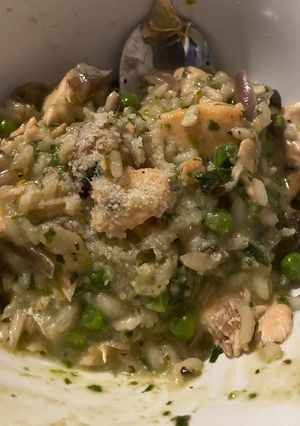 A picture of Salmon, Spinach & Pea Risotto.