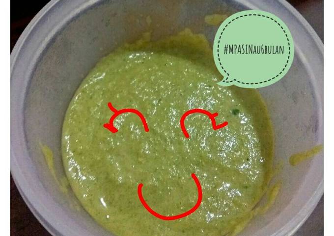 MPASI 6 Bulan 4 Bintang: Nasi Bayam Wortel Salmon Daging Tofu