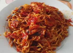 Foto resep Mie Pedas Ikan Tongkol a.k.a Mie Laut Pedas