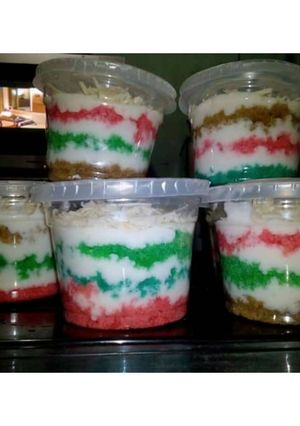Foto resep Rainbow cake in jar