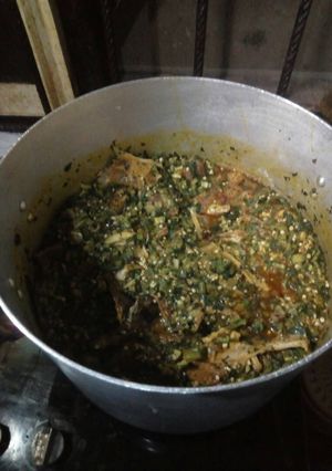 A picture of Okro soup.