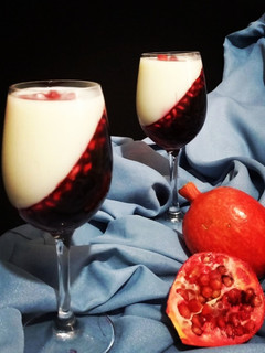 عکسی از دستور پودینگ وانیلی با ژله انار