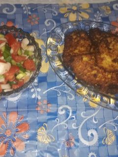 عکسی از دستور شامی کباب با سالاد شیرازی