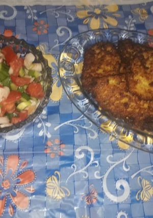 عکسی از دستور شامی کباب با سالاد شیرازی