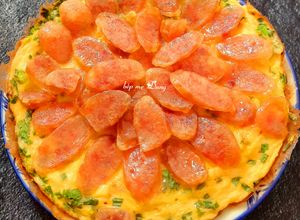 Hình của món Trứng chiên lạp xưởng.