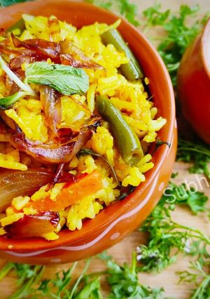 A picture of Veg dum Biryani.