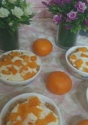 صورة لوصفة كنافه بالقشطه والمندرين