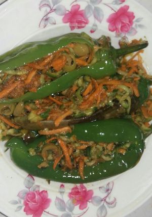 صورة لوصفة مخلل الفلفل الكبير الطريقه من تاليفي😆... للفطار🍳☕🍴والعشاء