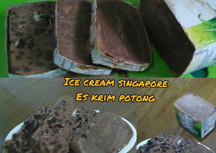 Resep ice cream oreo chocolate/ice cream singapore/es krim poton