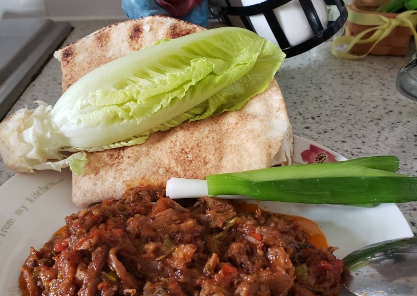 Shawarma with onion š° and tomato š