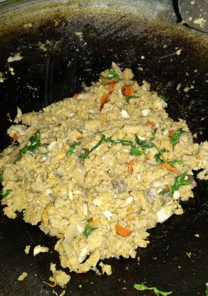 Foto resep Oseng oncom kembung kemangi pedas