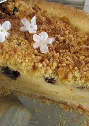 Φωτογραφία της συνταγής Cheesecake φούρνου χωρίς γλουτένη με μύρτιλλα