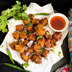 A picture of Kanda Poha Pakora (tiffin friendly).