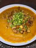 Crema de Patata y verdura con Tofu