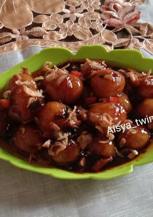 Foto resep Cilok tumis kecap isi dadar