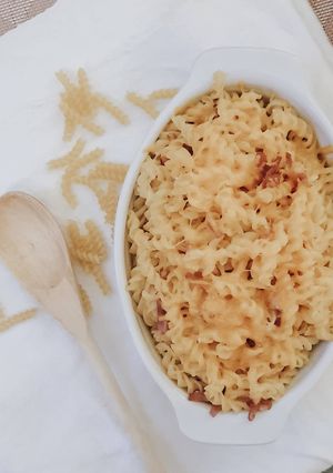 Une photo de Gratin cheddar bacon