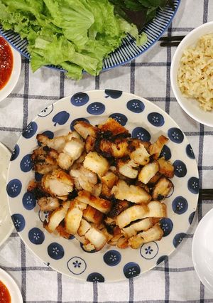 Hình của món Thịt nướng tương đậu Hàn Quốc bằng nồi chiên không dầu.