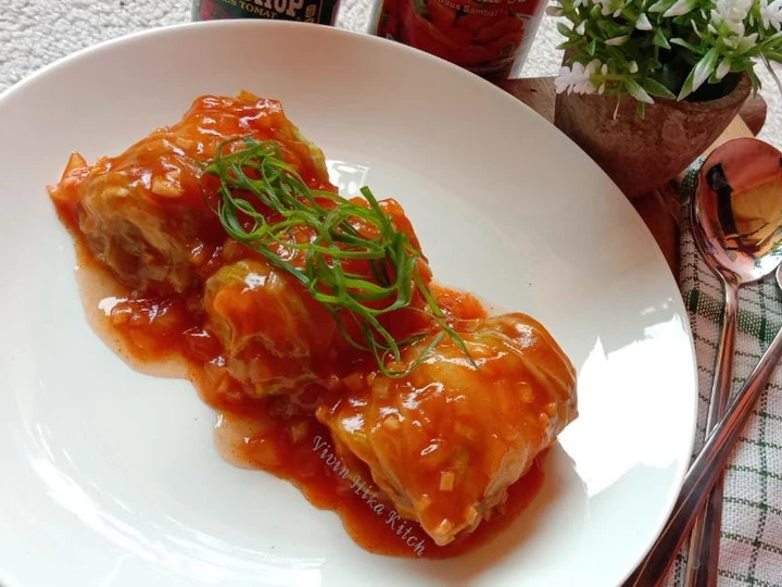 Langkah Gampang Membikin Resep Sawi Putih Gulung isi Ayam dan Tahu yang Bikin Ngiler Anti Ribet, Bikin Ngiler