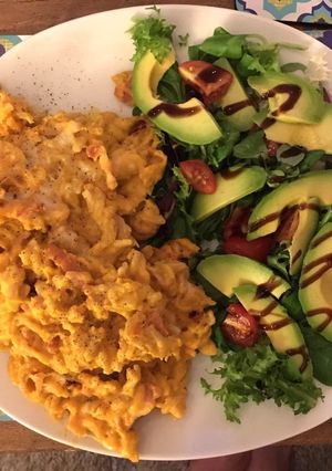 A picture of Cheesy Bacon and Butternut Squash Pasta Bake.