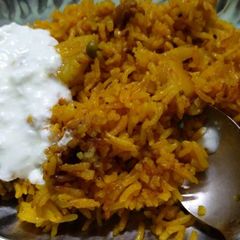 A picture of Matar pulao.