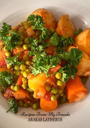 A picture of Greek style peas - ARAKAS LATHEROS.