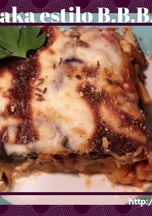 Una foto de Moussaka o musaka deliciosa!