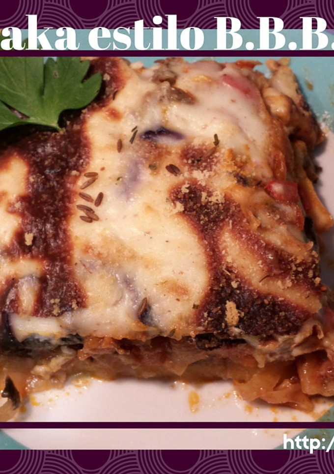Una foto de Moussaka o musaka deliciosa!