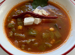 Una foto de Sopa de nopal