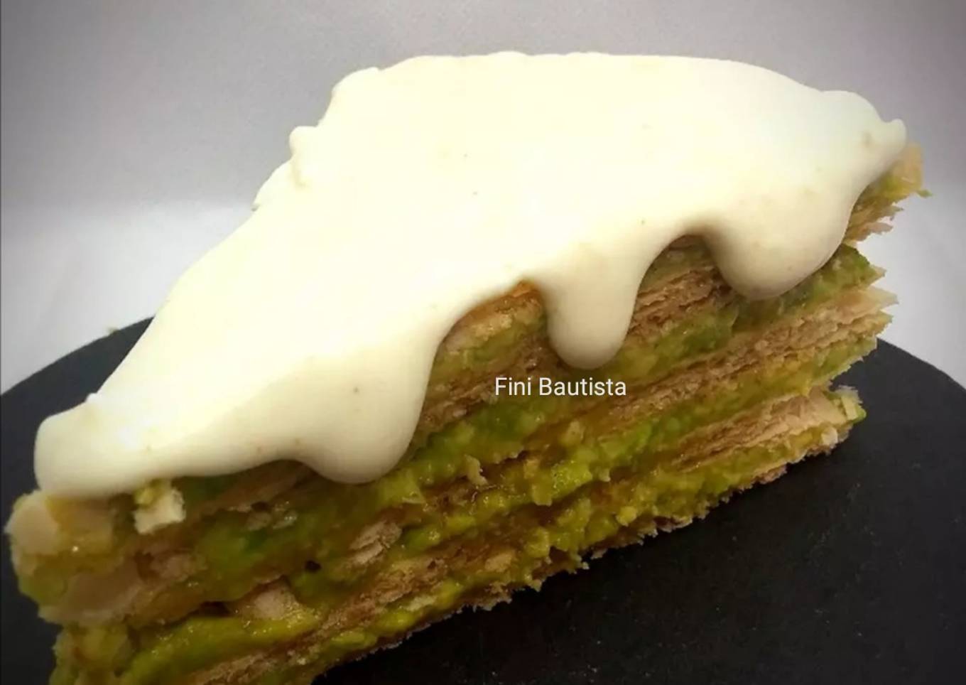 Tarta rápida de oblea y aguacate