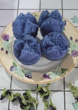 Foto resep Kue mangkok bunga telang