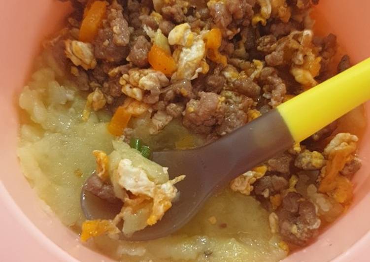 Resep Mpasi kentang lauk daging telor wortel | Cara Buat Mpasi kentang lauk daging telor wortel Yang Paling Enak