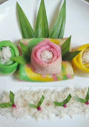 Foto resep Dadar gulung Rainbow dan Mawar/#aop_platingbareng_darlung(late😆