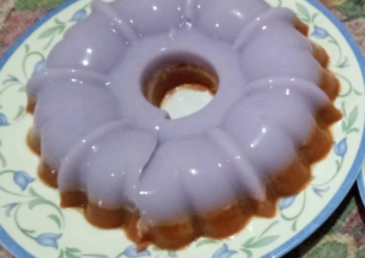 Cara Membuat Puding Pop Ice Rasa Taro dan cappuccino yang Enak