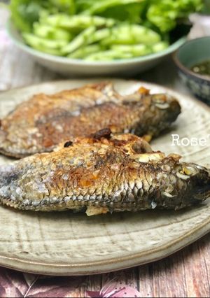 Hình của món Cá Rô Phi Chiên Mắm Ngò.
